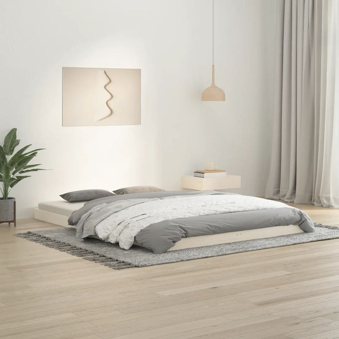 Bed Frame without Mattress White 140x200 cm Solid Wood Pine