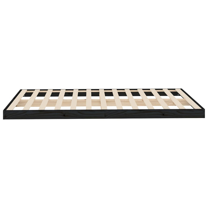 Bed Frame without Mattress Black 120x200 cm Solid Wood Pine