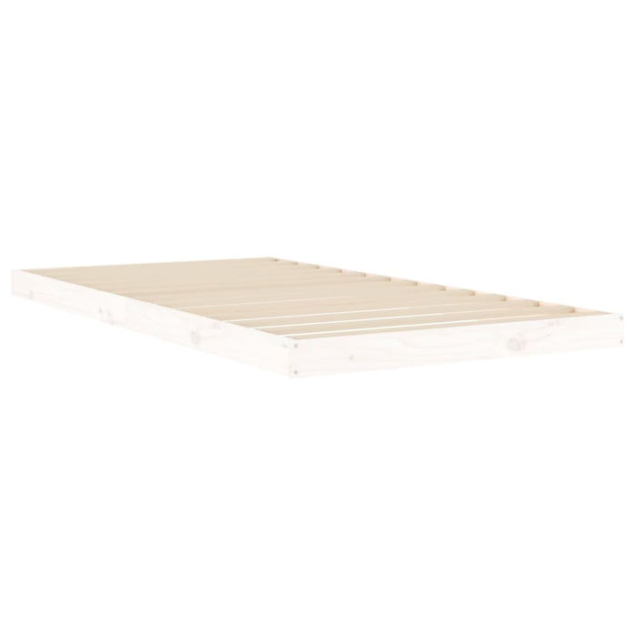 Bed Frame without Mattress White 100x200 cm Solid Wood Pine