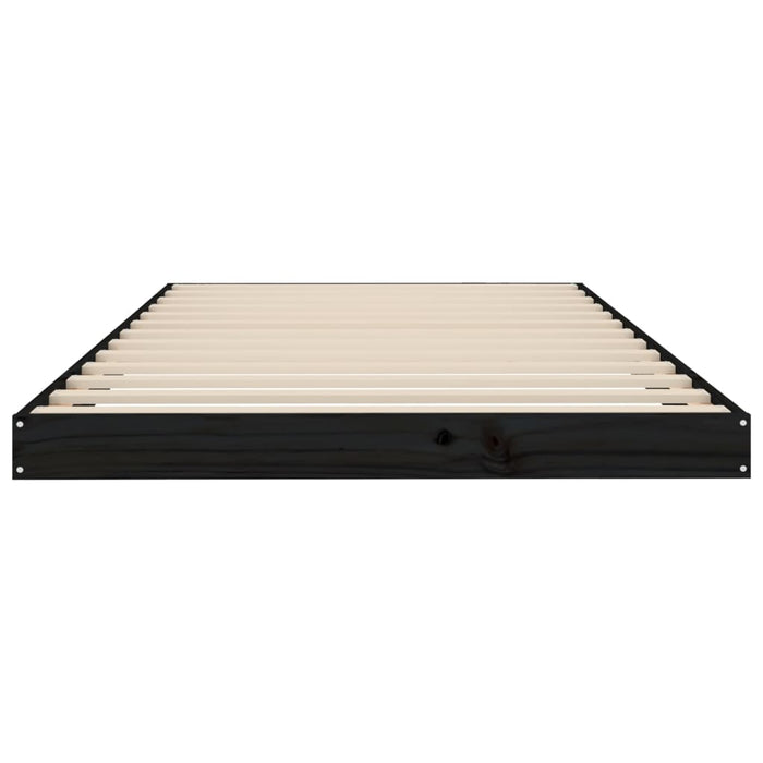 Bed Frame without Mattress Black 100x200 cm Solid Wood Pine