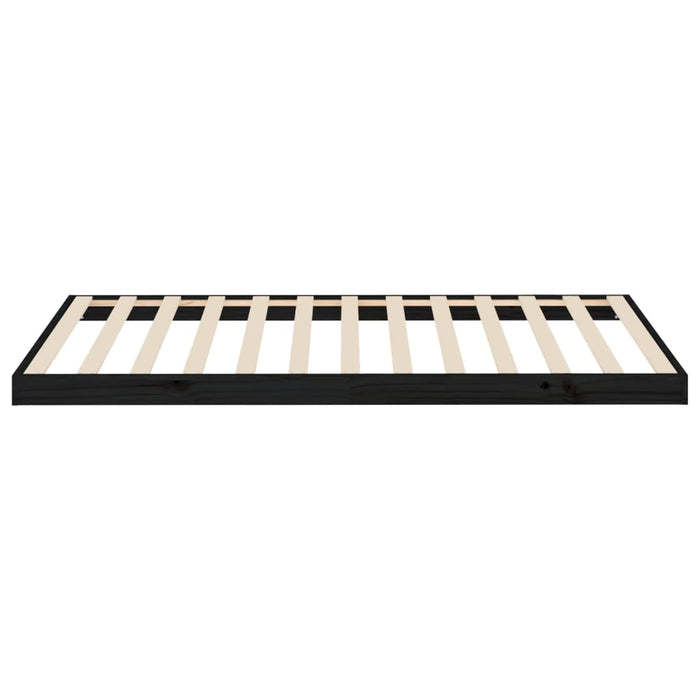 Bed Frame without Mattress Black 100x200 cm Solid Wood Pine