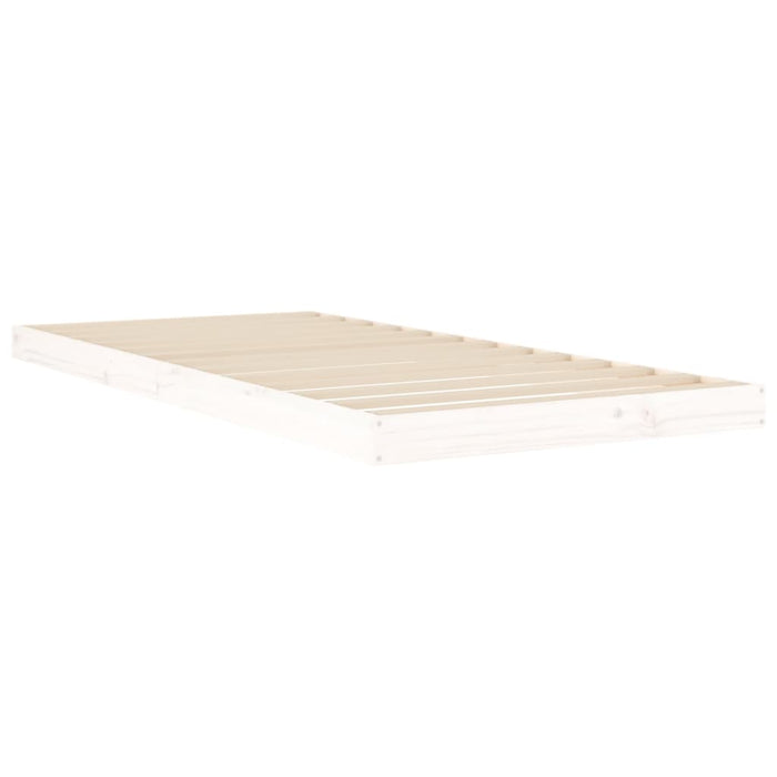 Bed Frame without Mattress White 90x200 cm Solid Wood Pine