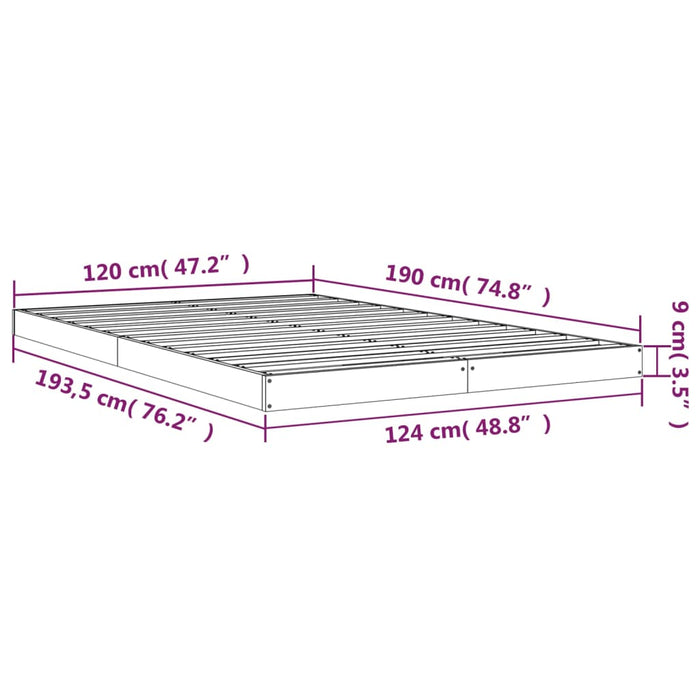 Bed Frame without Mattress 120x190 cm Small Double  Solid Wood Pine