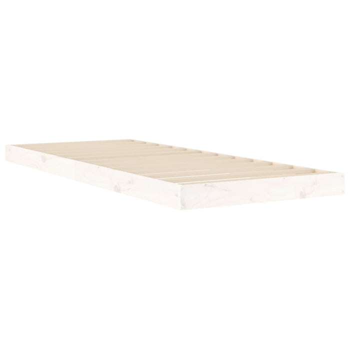 Bed Frame without Mattress White 75x190 cm Small Single  Solid Wood Pine