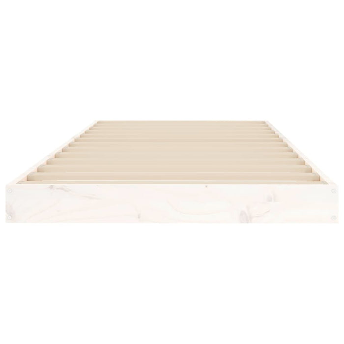 Bed Frame without Mattress White 75x190 cm Small Single  Solid Wood Pine