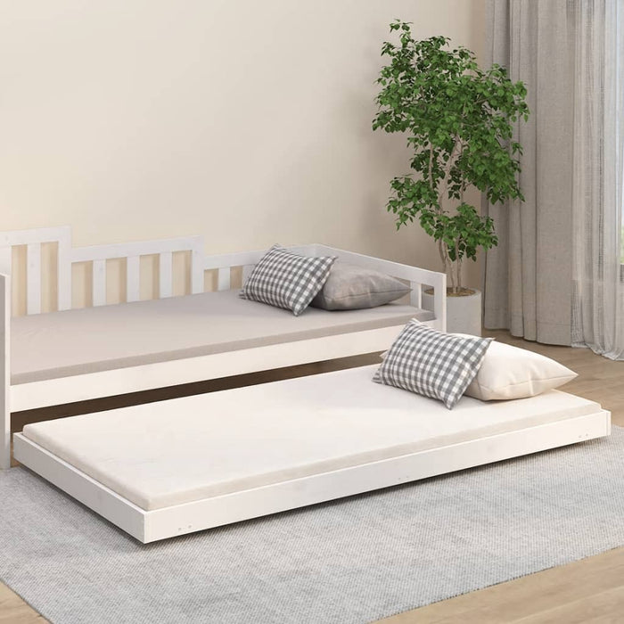 Bed Frame without Mattress White 100x200 cm Solid Wood Pine