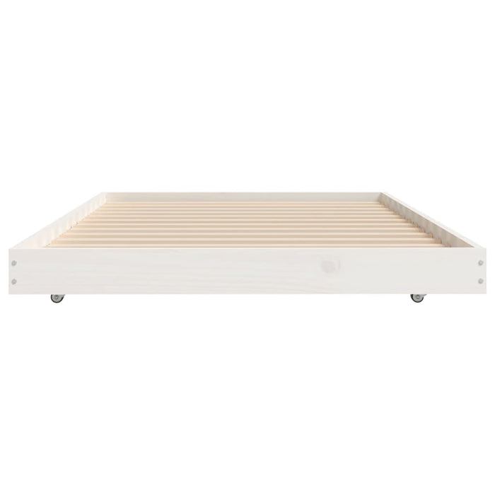 Bed Frame without Mattress White 75x190 cm Small Single Solid Wood Pine