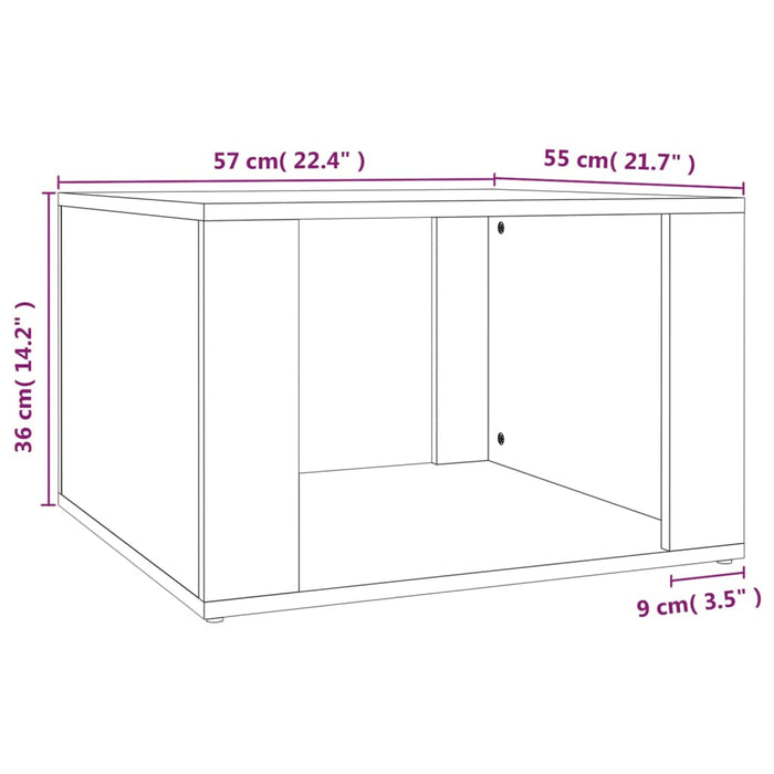 Noptiera Stejar Afumat 57x55x36 cm Lemn De Inginerie