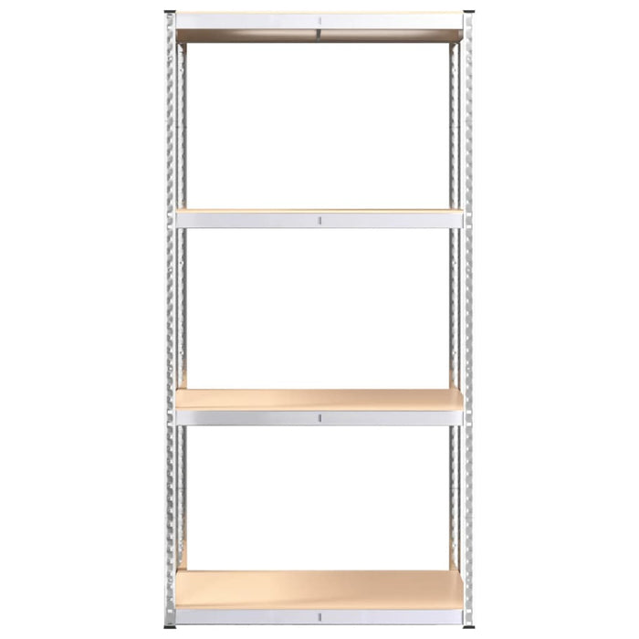 4-Layer Shelves 3 pcs Silver Steel&Engineered Wood