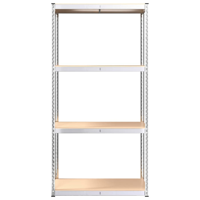 4-Layer Shelves 5 pcs Silver Steel&Engineered Wood