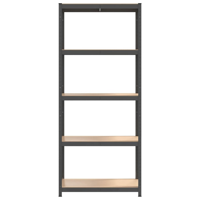 5-Layer Shelves 2 pcs Anthracite Steel&Engineered Wood