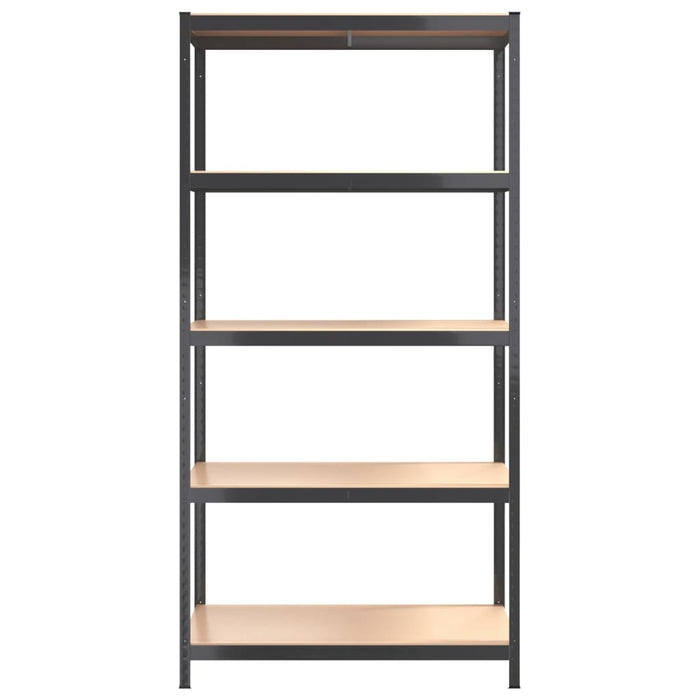 5-Layer Shelves 4 pcs Anthracite Steel&Engineered Wood