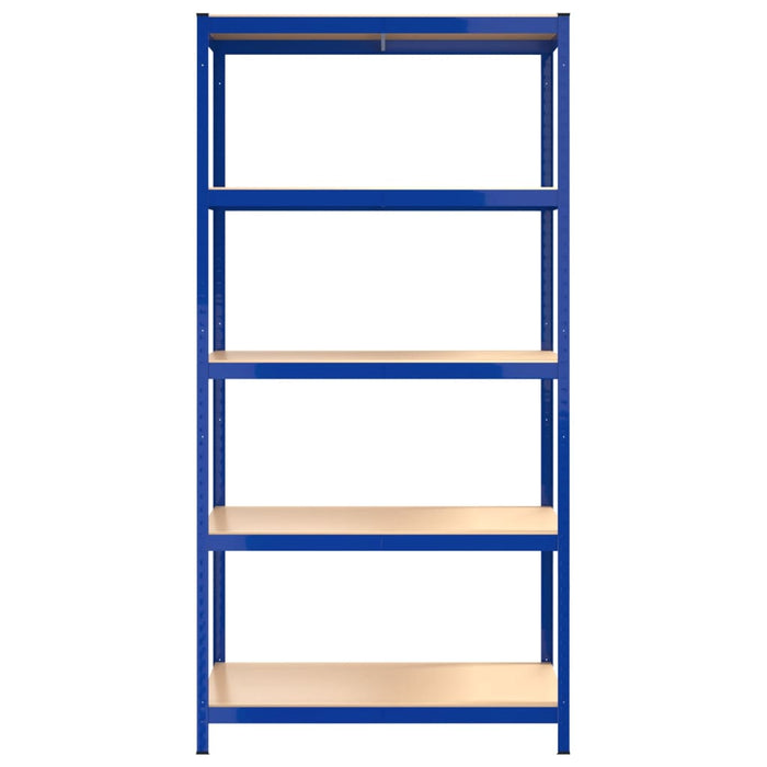 5-Layer Shelves 4 pcs Blue Steel&Engineered Wood