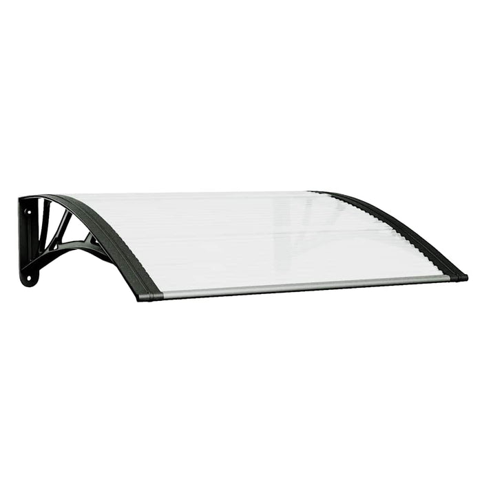 Door Canopy Black and Transparent 80x75 cm Polycarbonate