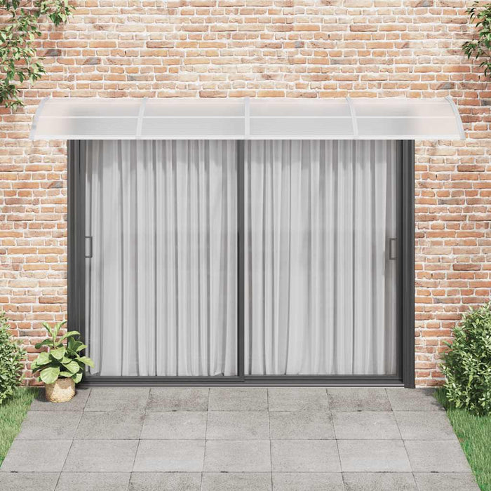 Door Canopy Grey and Transparent 350x75 cm Polycarbonate