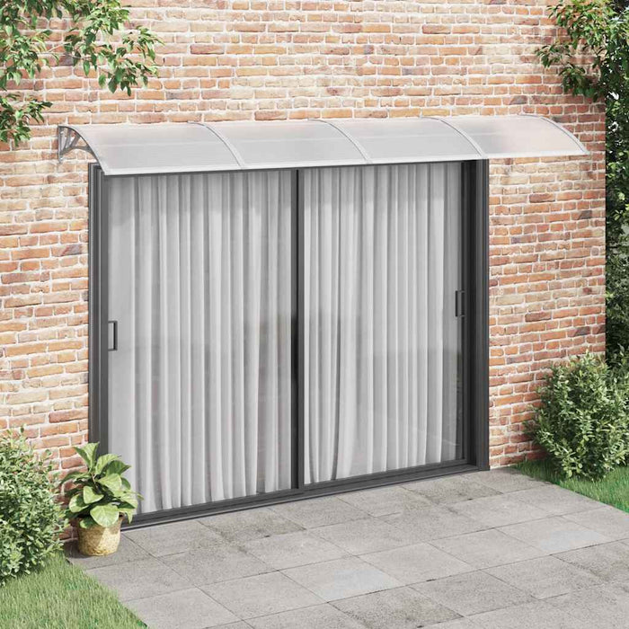 Door Canopy Grey and Transparent 350x75 cm Polycarbonate