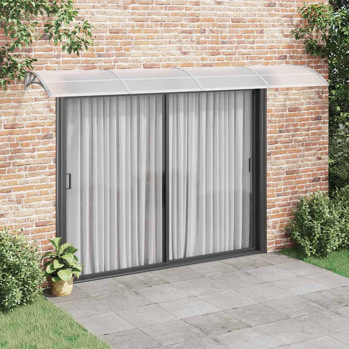 Door Canopy Grey 400x100 cm Polycarbonate