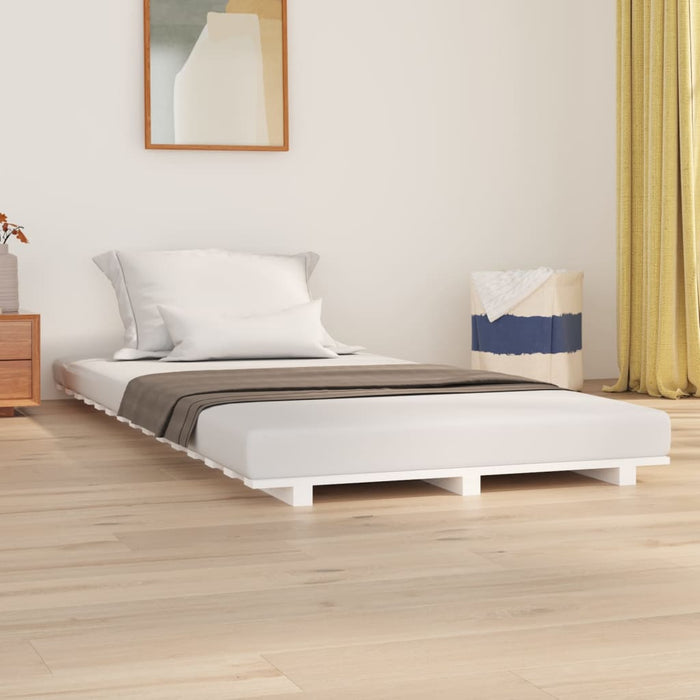 Bed Frame without Mattress White 90x200 cm Solid Wood Pine