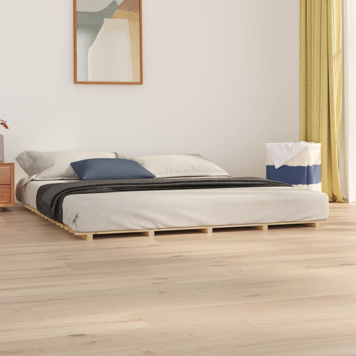 Bed Frame without Mattress 200x200 cm Solid Wood Pine