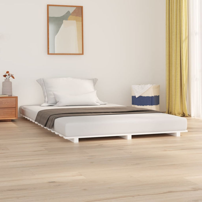 Bed Frame without Mattress White 120x200 cm Solid Wood Pine