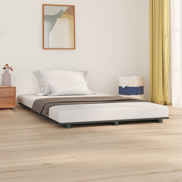 Bed Frame without Mattress Grey 120x200 cm Solid Wood Pine