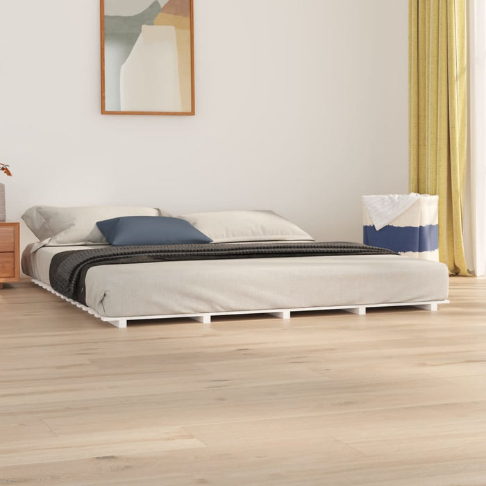 Bed Frame without Mattress White 160x200 cm Solid Wood Pine