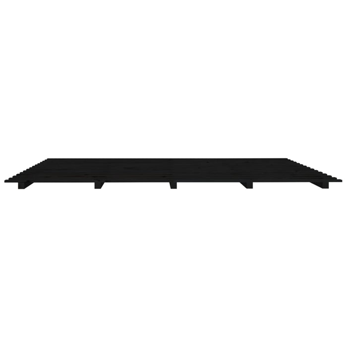 Bed Frame without Mattress Black 160x200 cm Solid Wood Pine