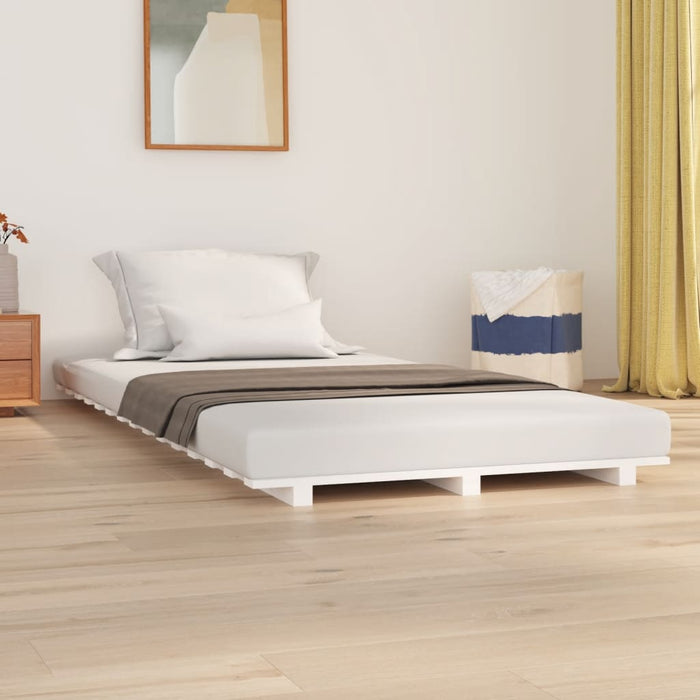 Bed Frame without Mattress White 75x190 cm Small Single Solid Wood Pine