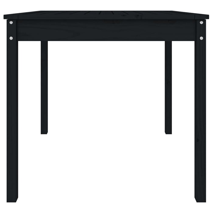 Garden Table Black 82.5x82.5x76 cm Solid Wood Pine