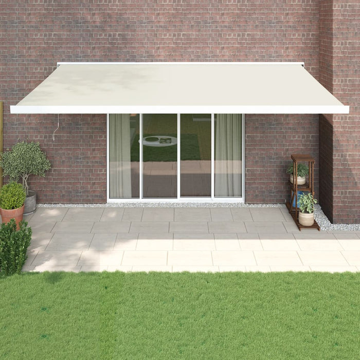 Retractable Awning Cream 5x3 m Fabric and Aluminium