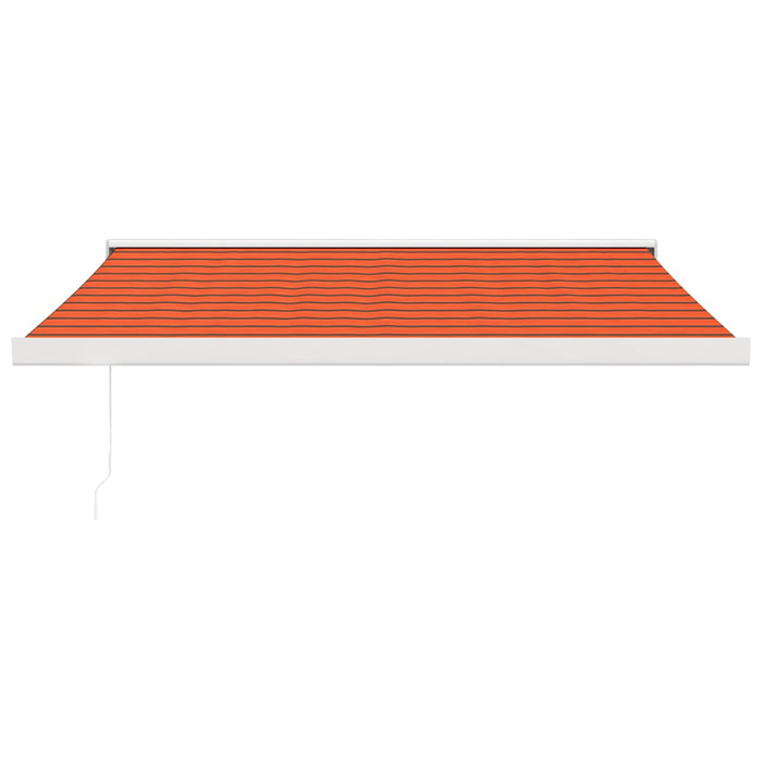 Retractable Awning Orange and Brown 3.5x2.5 m Fabric and Aluminium