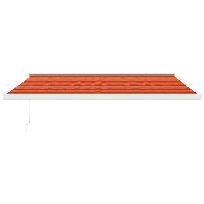 Retractable Awning Orange and Brown 4x3 m Fabric and Aluminium