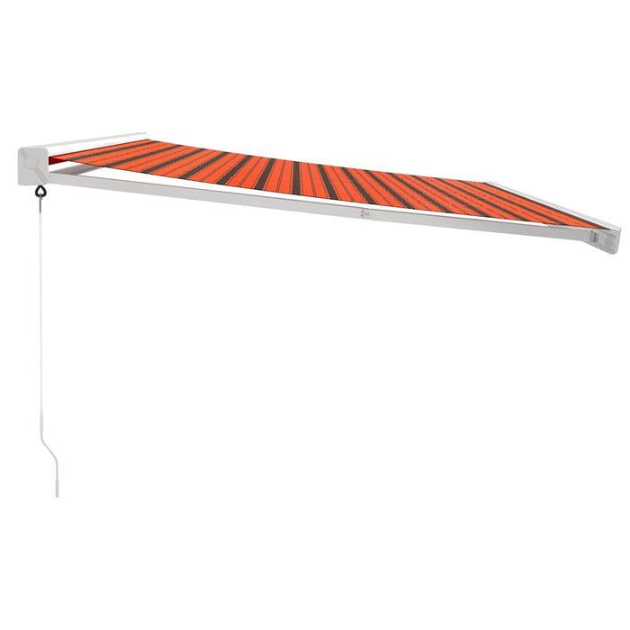 Retractable Awning Orange and Brown 4x3 m Fabric and Aluminium