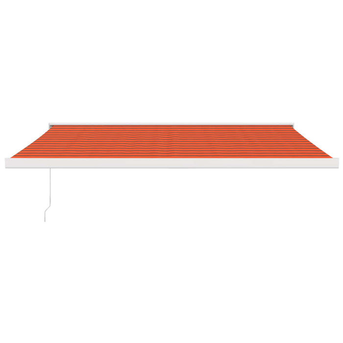 Retractable Awning Orange and Brown 4.5x3 m Fabric and Aluminium