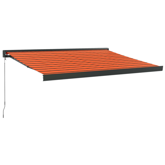 Retractable Awning Orange and Brown 3x2.5 m Fabric and Aluminium