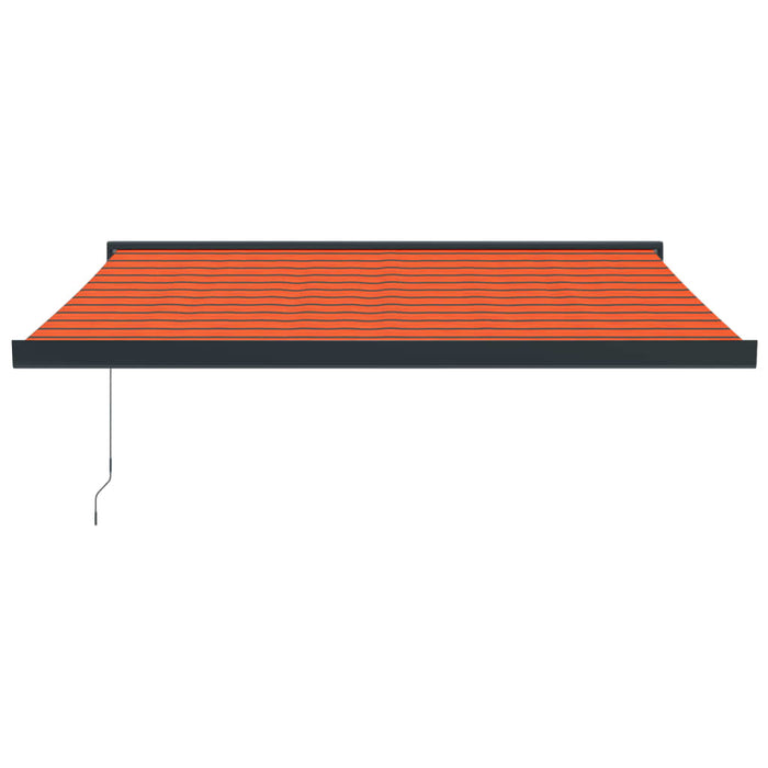 Retractable Awning Orange and Brown 3x2.5 m Fabric and Aluminium