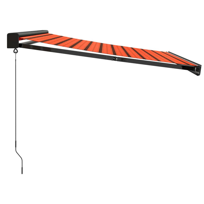 Retractable Awning Orange and Brown 3x2.5 m Fabric and Aluminium