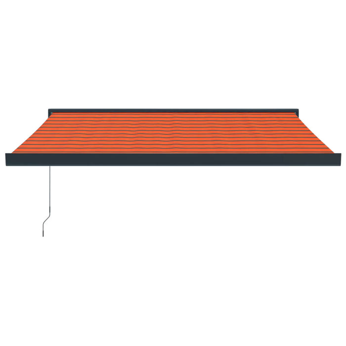 Retractable Awning Orange and Brown 3.5x2.5 m Fabric and Aluminium