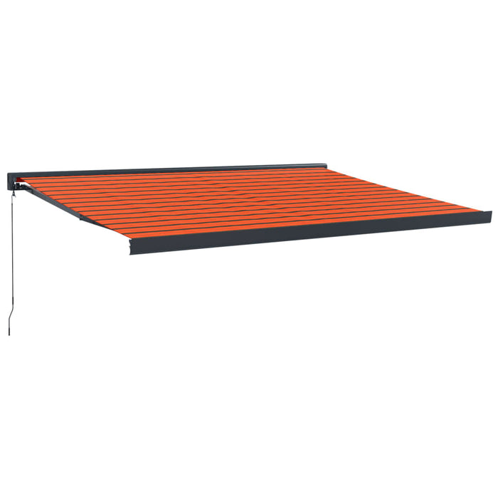 Retractable Awning Orange and Brown 4x3 m Fabric and Aluminium