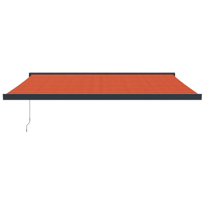 Retractable Awning Orange and Brown 4x3 m Fabric and Aluminium