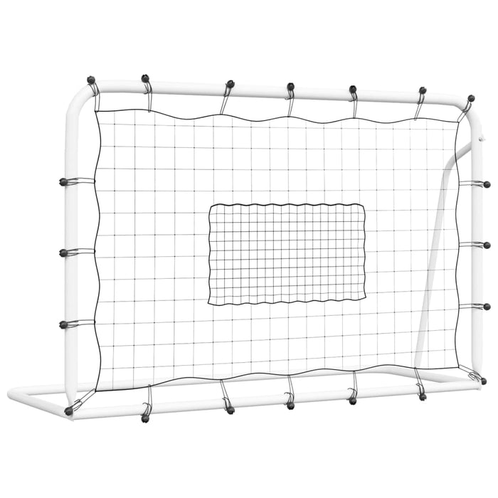 Plasa de fotbal Rebounder Alb&amp;Negru 184x61x123 cm Otel si PE