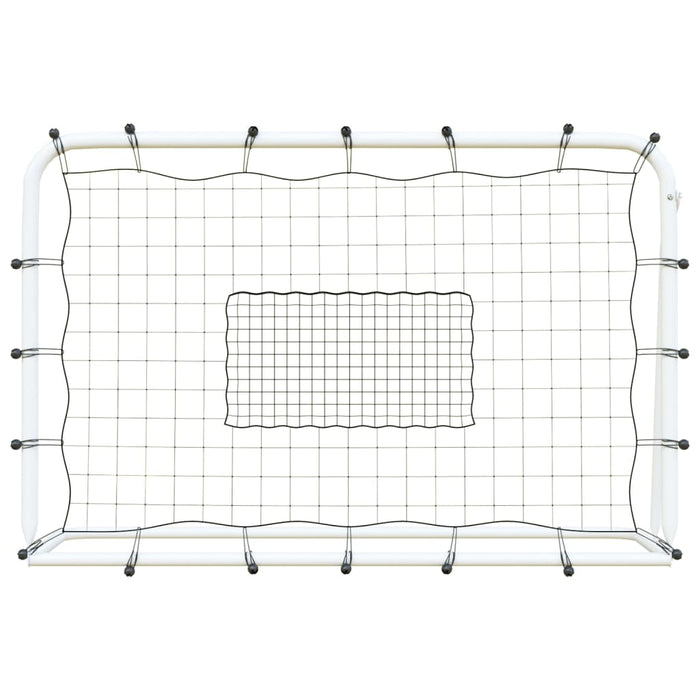 Plasa de fotbal Rebounder Alb&amp;Negru 184x61x123 cm Otel si PE