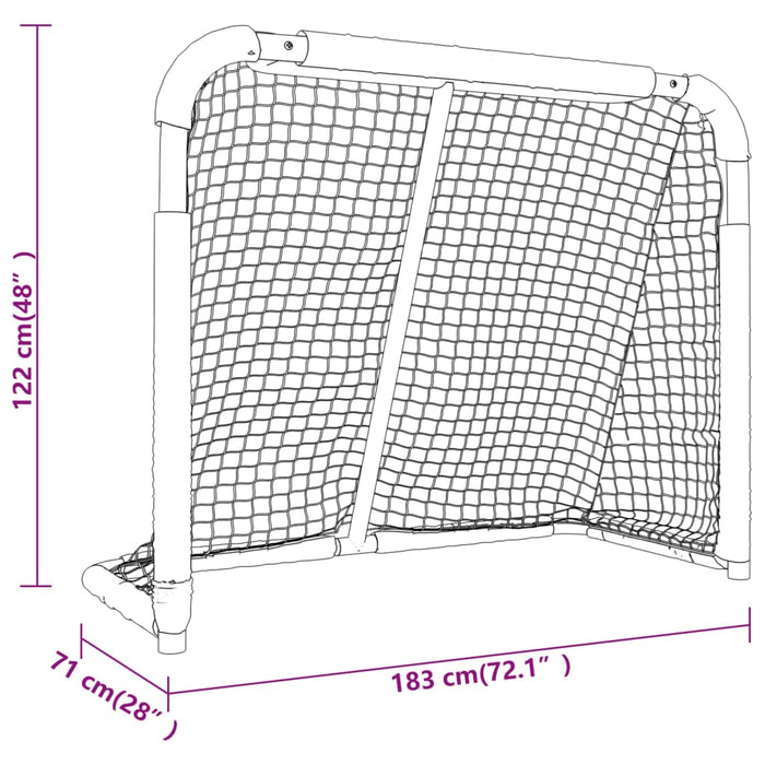 Poartă de hochei Roșu și Alb 183x71x122 cm Poliester