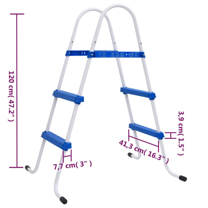 Pool Ladder Blue and White 84 cm Steel