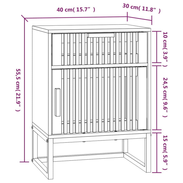 Bedside Cabinets 2 pcs White 40x30x55.5 cm Engineered Wood&Iron