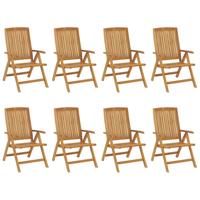 Reclining Garden Chairs 8 pcs Solid Wood Teak