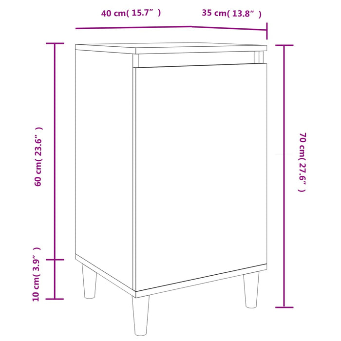 Noptiera alb lucios 40x35x70 cm Lemn de inginerie