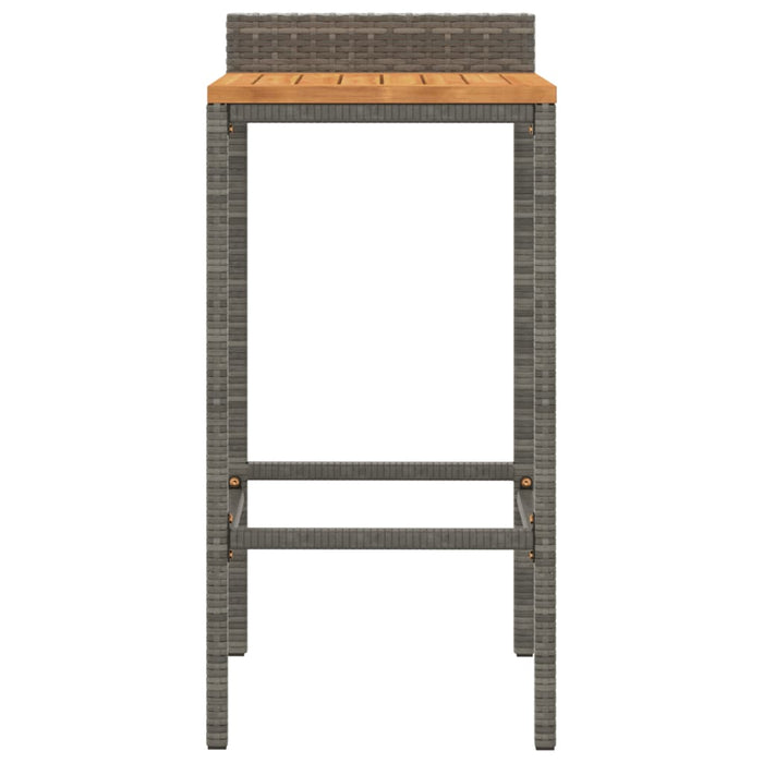 Bar Stools 4 pcs Grey Poly Rattan and Solid Wood Acacia