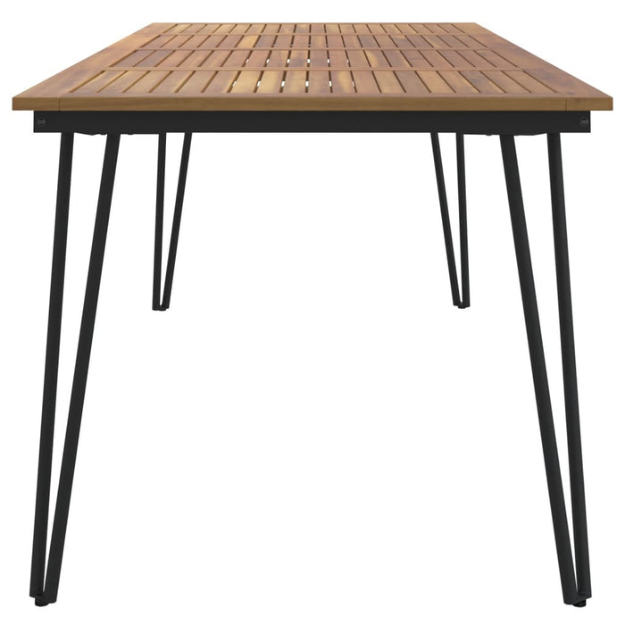 Garden Table with Hairpin Legs 180x90x75 cm Solid Wood Acacia