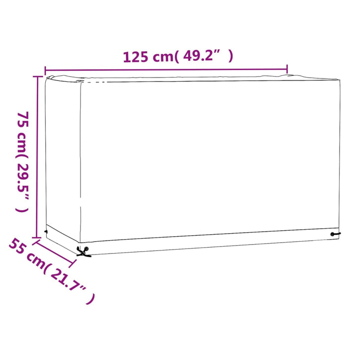 Garden Furniture Covers 2 pcs 8 Eyelets 125x55x75 cm Rectangular